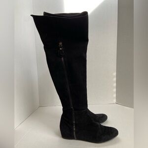 Stuart Weitzman Boots Suede Womens Over The Knee Black Thigh High Leather Sz 9.5